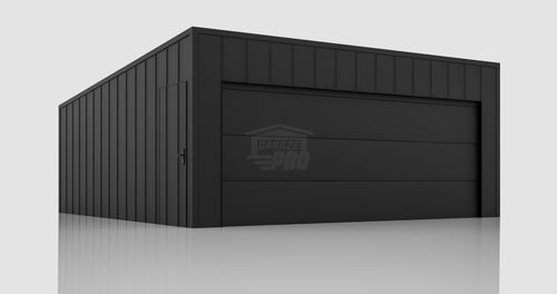 Garaż blaszany 6x6m brama segmentowa drzwi blacha na rąbek dach GP645 na Arena.pl