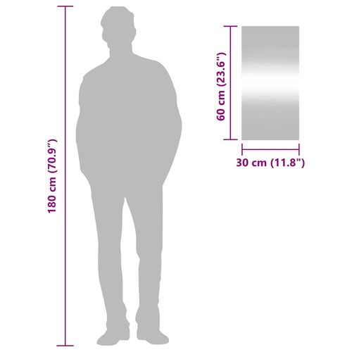 Lustro ścienne, 30x60 cm, szklane, prostokątne na Arena.pl