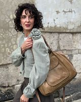 MARCO MAZZINI Torebka skórzana shopper bag ispirato dalla natura brąz