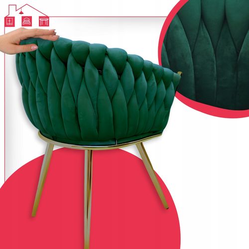 Fotel wolnostojący welwet zielony Tilo krzesło ozdobne Family Meble na Arena.pl