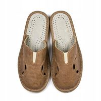 Kapcie damskie skórzane polskie brązowe beżowe