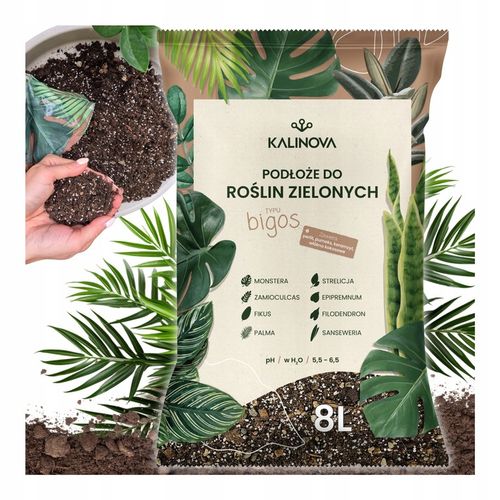 Podłoże Bigos Lekka Ziemia do kwiatów roślin zielonych 8L Mieszanka na Arena.pl