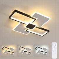 LAMPA SUFITOWA LED CZARNA WISZĄCA BIALA KWADRAT ŚCIEMNIALNA Z PILOTEM 37W