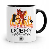 Kubek Czarny Informatyka Programisty Piekielnie Z Nadrukiem Ze Zdjęciem