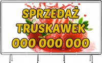 100x50 cm - Baner reklamowy z plandeki oczkowanej Truskawki sezonowe