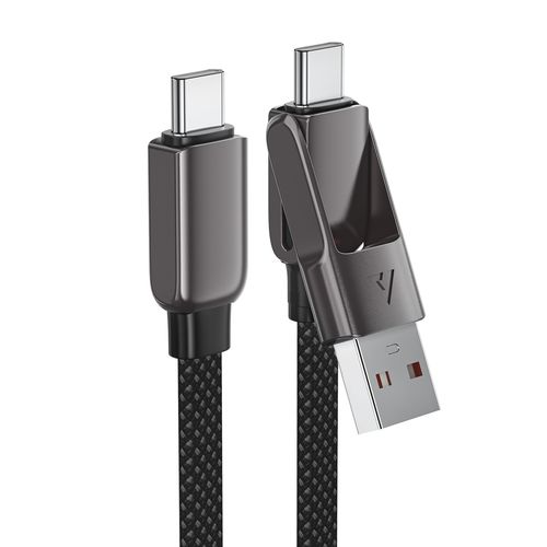 Kabel przewód USB-C - USB-A / USB-C 480Mb/s 3A 0.2m - czarny na Arena.pl