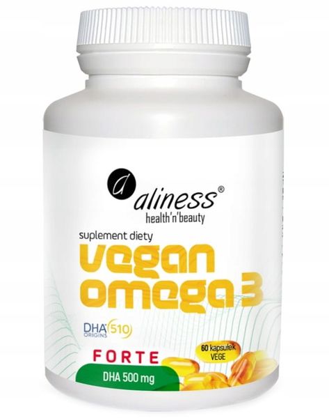 VEGAN OMEGA3 FORTE DHA 500MG X 60 - ALINESS zdjęcie 3