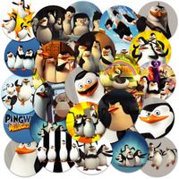 NAKLEJKI NA ZESZYT NALEPKA Z POSTACIAMI KÓŁKO PINGWINY WZORY 23EL