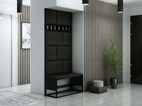 ZESTAW MEBLI do przedpokoju LOFT P8 panele tapicerowane czarne