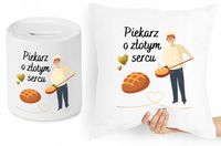Dla Piekarza Zestaw Poduszka + Skarbonka Prezent Z Nadrukiem Ze Zdjęciem
