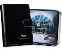 skórzany portfel męski z zapinaną sekcją na dokumenty — peterson