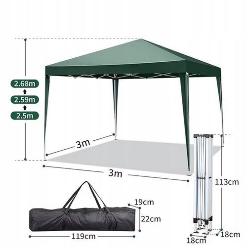 PAWILON OGRODOWY EKSPRESOWY NAMIOT HANDLOWY 3x3m AUTOMATYCZNY + 4 na Arena.pl