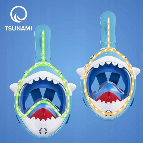 MASKA DO NURKOWANIA Z RURKĄ PEŁNOTWARZOWA PANORAMICZNA DRY TOP SHARK DZIECI na Arena.pl