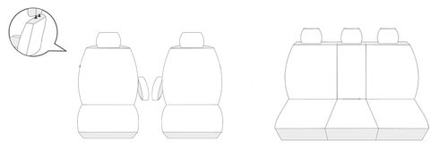 Pokrowce na fotele szyte na miarę do Ford Transit Custom 5-os. 2014- na Arena.pl
