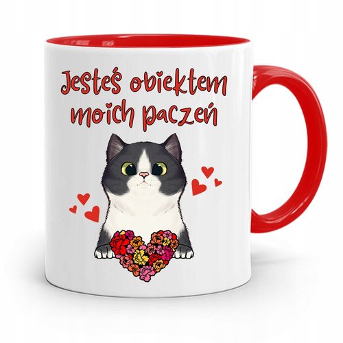 Kubek Czerwony Walentynki Jesteś Obiektem Paczeń Z Nadrukiem Ze Zdjęciem na Arena.pl