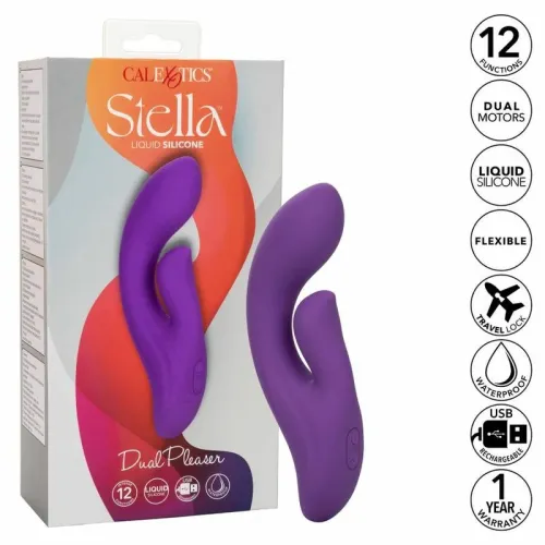 calexotics stella dual pleaser masażer silikonowy fioletowy podwojny na Arena.pl