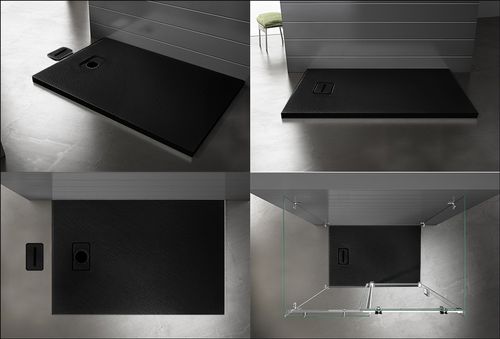 Brodzik Kamienny 90 x 90 Black na Arena.pl
