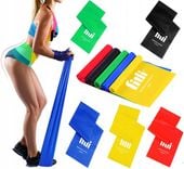 ZESTAW 5 GUM TAŚMA DO ĆWICZEŃ TRENINGU REHABILITACYJNA FITNESS FLAT BAND 2M