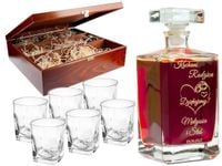 KARAFKA z 6 szklankami w etui ROCZNICA ŚLUBU prezent 20 25 30 35 40 50 60