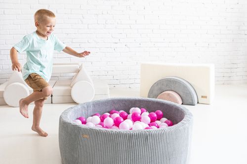 Suchy basen piankowy ze sztruksu z 300 piłeczkami 90 cm RÓŻNE KOLORY na Arena.pl