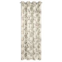 Zasłona GLORIA2 kremowa 140x250 cm welwet liście połysk na przelotkach