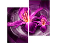 60X60CM RÓŻOWE KOSMICZNE KWIATY JAKUB BANAŚ DWU OBRAZ ŚCIAN