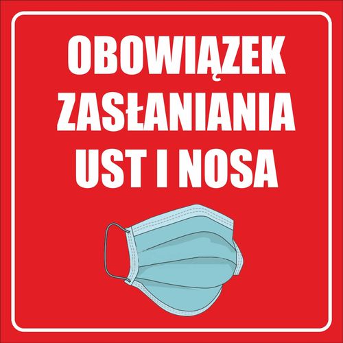 Wejście tylko w masce ochronnej NAKLEJKA na Arena.pl