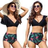 STRÓJ KĄPIELOWY DWUCZĘŚCIOWY DAMSKI BIKINI MODELUJĄCY CZARNY KOSTIUM S