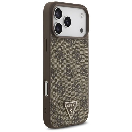 Etui Guess Leather 4G Triangle Strass MagSafe do iPhone 17 Pro Max brązowy na Arena.pl