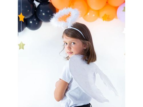 Opaska na głowę, Aureola z piórek, biała na Arena.pl