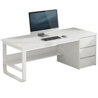 BIURKO KOMPUTEROWE BIAŁE LOFT POD LAPTOP KOMPUTER SKANDYNAWSKI Z 3 PÓŁKAMI