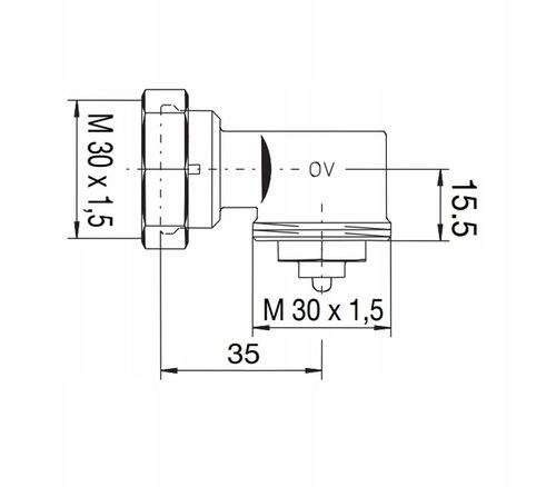 Adapter kątowy Oventrop głowic M30x1,5 do zaworów M30x1,5 na Arena.pl