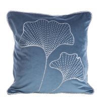 POSZEWKA KWIATY LIŚCIE WELUR VELVET 45X45 GRANAT