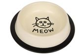 Elegancka metalowa miska dla kota MEOW 0,24L - kremowa