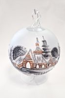 Lampion Bombka na Prezent ze Szkła z Zimowym Pejzażem Kościół