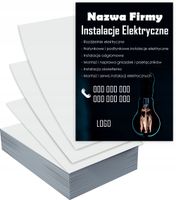 Ulotki A4 reklamowe firmowe INSTALACJE ELEKTRYCZNE PROJEKT GRATIS 1000 szt