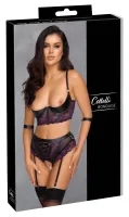 cottelli bondage komplet bielizny halter fioletowa koronka 80b/m