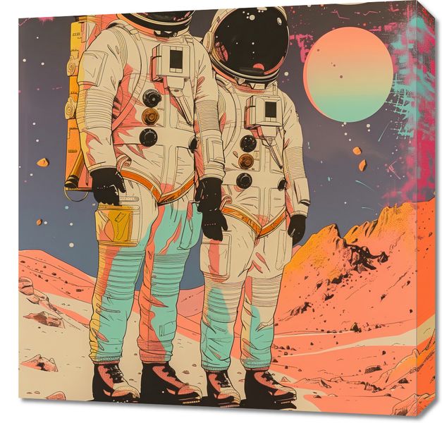 Obraz 60x60cm Astrounauci Kosmonauci zdjęcie 1