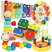 Sorter edukacyjny cymbałki 6w1 drewniane zabawki kreatywne dla dzieci