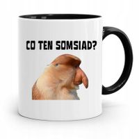 Kubek Czarny Nosacz Janusz Co Ten Somsiad Prezent Z Nadrukiem Ze Zdjęciem