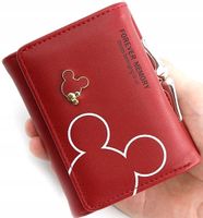 Damski Portfel Mały Miki Portmonetka Myszka Skóra