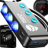 Rozdzielacz Samochodowy Gniazda Zapalniczki 12-24V 3x USB 3.0QC USB-C 120W