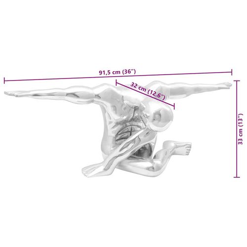 Rzeźba Srebrny 91,5 x 32 x 33 cm Aluminium na Arena.pl