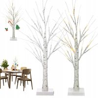 ŚWIECZĄCE BRZOZY LED 60CM 2SZT DEKORACJE ŚWIĄTECZNE STÓŁ WNĘTRZA DRZEWKO