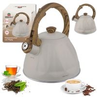 czajnik 2l z gwizdkiem kinghoff kh-1998 beżowy mat