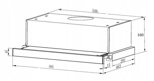 Czarny okap kuchenny teleskopowy podszafkowy Marin 60cm + FILTR na Arena.pl