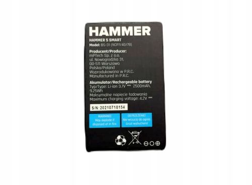 Bateria do myPhone Hammer 5 Smart BS-31 oryginał na Arena.pl
