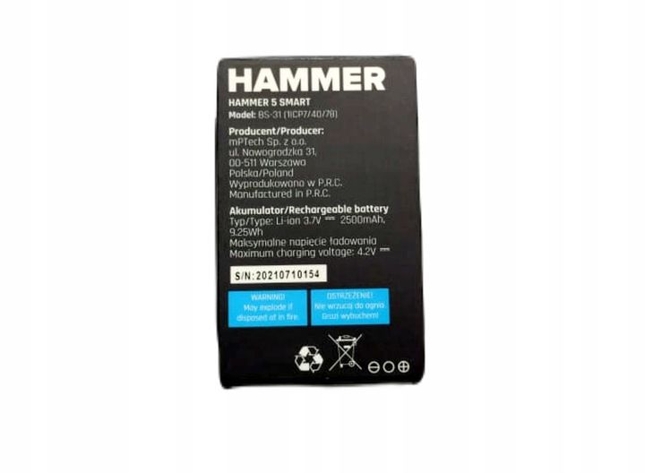 Bateria do myPhone Hammer 5 Smart BS-31 oryginał zdjęcie 5
