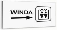 Tabliczka BIAŁA nierdzewna aluminiowa WINDA NADRUK UV Tablica informacyjna
