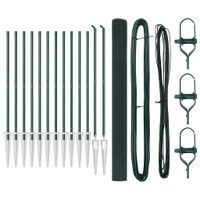 Ogrodzenie z słupkami Zielony 1.5 x 25 m Stal